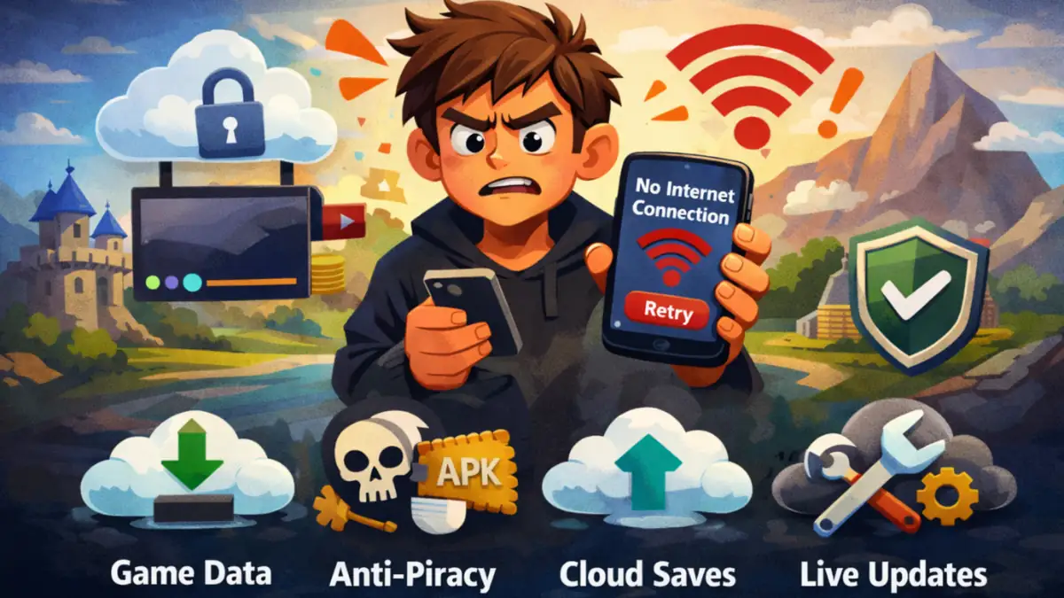 Why do single player mobile games require an internet connection