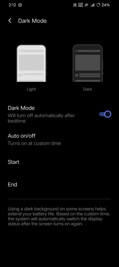 Dark mode