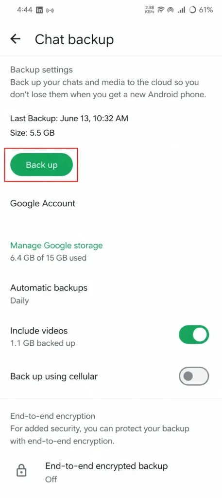 Chat Backup